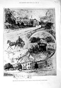 Original Old Antique Print 1893 Mountstewart Lord Londonderry House Belfast