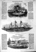 Old Antique Print 1852 Raft Race Cork Steam Ship Sydney Vevay Lake Yeman 19th