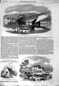 Original Old Antique Print 1855 Berne Geneva Railway Station Yverdun Tullamore