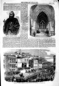 Original Old Antique Print 1856 Lynch Law California Archbishop Malabar Church