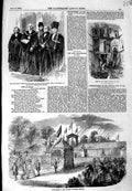 Old Antique Print 1856 Salisbury Yeovil Railway Lord Mayor Mansion House 19th