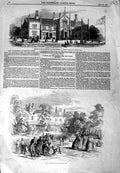 Original Old Antique Print 1846 Fete Bedford Lodge Campden Hill Abbots Langley