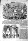 Old Antique Print 1852 Ball Court Yard Ecole Militaire Fete Aigles Paris 19th