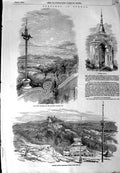Original Old Antique Print 1852 Burmese School Temple Moulmein Martaban Burmah