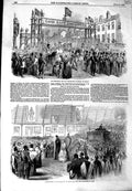 Original Old Antique Print 1852 Lord Lieutenant Procession Bandon Cork Queen