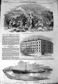 Original Old Antique Print 1852 Harvest Kilkenny Westminster Ship Duchess Kent