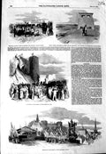 Original Old Antique Print 1852 Shrewsbury Station Queen Conway Prince Albert