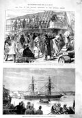 Old Antique Print 1884 War Soudan Baker Pasha Suez Ship Mansourah Souakim 19th