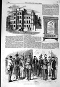 Old Antique Print 1857 Royal London Militia Finsbury John Siddall Windsor 19th