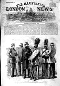 Original Old Antique Print 1860 Volunteer Guards Middlesex Six-Foot Corps War