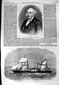 Old Antique Print 1862 Rev. Andrew Reed Queen Paddle Steamer Investigator 19th