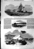 Original Old Antique Print 1854 French Ship Austerlitz Dover Electric Telegraph