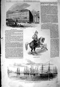 Old Antique Print 1846 Hotel Trieste Napoleons Mameluke Plate River Ship 19th
