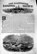 Original Old Antique Print 1846 Great Western Steam Ship Stormy Sea Victorian