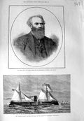 Old Antique Print 1881 Grant Duff Madras Almirante Brown Screw Ram Ship 19th