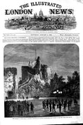 Original Old Antique Print 1869 Duke Norfolk Arundel Castle Music Band Scotland