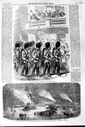 Old Antique Print 1856 Guards Parliament Bonfire Camp 90Th Regiment War 19th