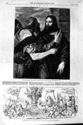 Original Old Antique Print 1852 Florentine Etching British Museum Tribute Money