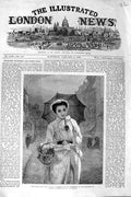 Original Old Antique Print 1869 Thomas Art Portrait Beautiful Woman Umbrella