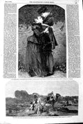 Original Old Antique Print 1852 Arabs Camels Battle Huguenot Bartholomew'S Day