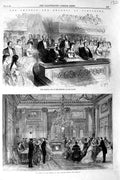 Original Old Antique Print 1868 Imperial Box Theatre Palace Compiegne Empress