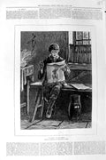 Original Old Antique Print 1875 Smith Dudley Gallery Art Young Boy Singing Solo