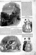 Original Old Antique Print 1846 Opera Crusaders Drury Theatre Elephants Fashion