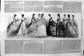 Original Old Antique Print 1869 Empress Ladies Paris Fashion Dresses Victorian