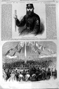 Old Antique Print 1864 Mr John Watt Rifle Wimbledon Archbishop York Camp 19th