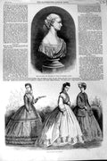 Old Antique Print 18644 Bust Princess Wales Marshall Wood Paris Fashion 19th