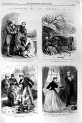 Original Old Antique Print 1866 Christmas Tales Tom Donkey Snow Gore Victorian