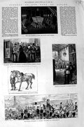 Old Antique Print 1884 Funeral Duke Albany Windsor Railway Yacht Osborne 19th