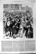 Original Old Antique Print 1871 Marriage Princess Louise Castle Hill Windsor