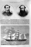Old Antique Print 1874 General Shute Ashbury Brighton Ship Durham Liner 19th
