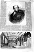 Original Old Antique Print 1852 Marshall Viscount Beresford Hall Windsor Queen