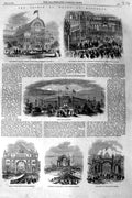 Old Antique Print 1860 Prince Wales Montreal Crystal Palace Ball-Pavilion 19th