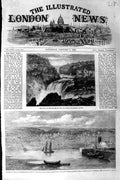 Original Old Antique Print 1862 Falls River Du Oup Canada Fraserville Lawrence