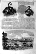 Old Antique Print 1858 Charles Bright Telegraph Jacob Vancouver Victoria 19th