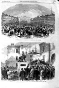 Old Antique Print 1866 Nottingham Elections Statue Richard Green Poplar 19th