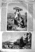 Old Antique Print 1853 Devonshire Coast Lynmouth Sea Ship Wreck Farming 19th