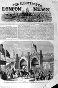Original Old Antique Print 1861 Coronation King Prussia King Brandenburg Gate