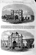 Original Old Antique Print 1866 Fortifications Antwerp Turnhout Porte Malines