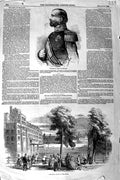 Original Old Antique Print 1849 King Holland William Iii Royal Palace Hague