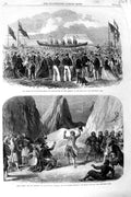 Old Antique Print 1865Bishop Chichester Hayling Life-Boat Adelphi Theatre 19th
