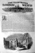 Original Old Antique Print 1845 Street Scene Mexico America Horses Buildings