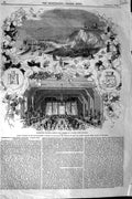 Original Old Antique Print 1843 Folkestone Harbour Packet Ship Boulogne Banquet