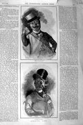 Original Old Antique Print 1891 Comedy Sporting Dogs Coats Top-Hats Victorian
