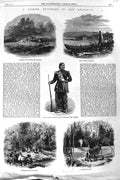 Original Old Antique Print 1863 Fishing Brunswick Utopia Francis Passamaquoddy
