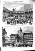 Original Old Antique Print 1864 Grand Festival Municiplaty Royal Academy Arts
