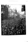 Old Antique Print 1893 Ulster Demonstration Belfast Ireland Donegal Place 19th